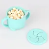 BPA Free Kids Silicone Food Storage Box Solid Color Baby Snack Cup Portable Children Snacks Container