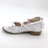 Lolita shoes princess students lovely women flats low round with cross straps bow 210515