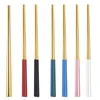 Chopsticks Creative 304 Rostfritt Stål Set El Gift Multicolor Metal Chop Sticks