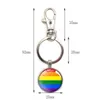Gay Lesbian Pride Rainbow Стеклянные куполообразные Кулон Брелок Брелок Радуга Шаблон Ключ Цепь Ключ Брелок G1019