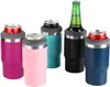 4 in 1 14oz Tumbler Stainless Steel Slim Cola Can Double Wall Vacuum Insulated Bottle Beer Cans Cooler with Two Lids