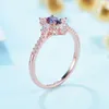 Kuololit Natural Alexandrite Gemstone Pierścień dla kobiet Prawdziwe 925 Sterling Silver Lab Grown Oval Wedding 220216