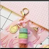 مفاتيح Aessories Aessories Aron Cake Chain Fashion Cute Keychain Bag Bag Charm Car Key Ring Party Party Gift for Women Men 1142 Q2 Drop Deliv