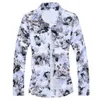 男性の秋の春の服シャツ長袖ビッグサイズM-7xlハワイアンビーチカジュアル花のシャツ
