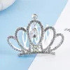 Children's Princess Crown Headwear Diamond Hair Clip Alloy Wedding Performance Jewelry Hairpin Accessories 2021 Summer Barrettes