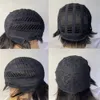 Parrucche anteriori in pizzo brasiliano corto Pixie Cut a 150 densità con frangia Parrucca 100% capelli umani Remy per donne nere