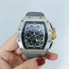 Heren luxe roestvrijstalen limitde-editie automatisch mechanisch horloge ontwerp horloges rubberen band RM11-03282v