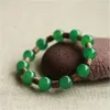 Goccia verde giada pietra braccialetto di perline tondo giro singolo perline di buddha corda a mano braccialetti di legno donna gioielli di moda fili di perline2739
