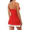 La jupe à bretelles en perspective en maille rouge de minuit tente les sous-vêtements sexy de charme des femmes 211203