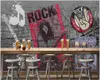 Papeles de pantalla de fotos personalizados para paredes Murales 3D Hermoso Moderno Mano pintado a mano Música Rock KTV Fondo Papeles de pared Decoración del hogar