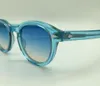 Nieuwe mode Lemtosh Johnny Depp Style zonnebril van hoge kwaliteit Vintage Round Sun Glazen Blue-Bruine lenzen