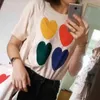 jastieフランスのスウィートハートTシャツの女性Oネック半袖夏のシャツトップスレトロカジュアルボーの女性TShirts Harajuku Tees 210419