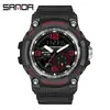 Sanda 3036 marque montre de sport pour hommes militaire 50m étanche double affichage Quartz numérique horloge électronique mâle relogios masculino G1022