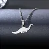 Collane vintage con dinosauro Donna Uomo Gioielli Estrema semplicità Collana con ciondolo animale in metallo Colore argento