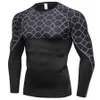 Mens Sports Tshirts Base Layer Long Sleeve Rashguard Workout Tshirt Fitness Cycling BaseLayer Compression Shirt Men Bodybuilder T200413