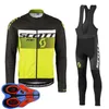 Bahar / Autum Scott Takımı Erkek Bisiklet Forması Set Uzun Kollu Gömlek Bib Pantolon Suit MTB Bisiklet Kıyafetler Yarış Bisiklet Üniforma Açık Spor Giyim Ropa Ciclismo S21042046