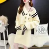 H.SA Dames Winter Kleding Casual 2 Stuks Trui Pullover en Rok Turn Down Collar Jumpers Short Knit Suit 210417