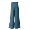 Hit Color Patchwork Calças Para Mulheres Cintura Alta Casual Loose Leg Wide Pants Feminino Moda Roupas Primavera 210521