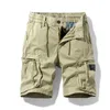 Män Sommar Solid Färg Casual Shorts Classic Pocket Micro-Elastic Fashion Twill Cotton Cargo Stor storlek 28-38 210713