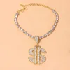 Anklets Fashion Rhinestone Big Dollar Anklets Bracelet for Women Whole Indian Leg Tennis Money Foot Chain Summer Ankle Jewelry