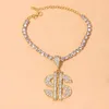 Moda Rhinestone Big Dollar Anklets Bransoletka Dla Kobiet Cała Indiana Noga Tenis Money Foot Łańcuch Letnia Kostka Biżuteria