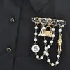 Broches, broches perle numéro 5 broche vêtements pour femmes broche luxe gland fleur accessoires homme cadeau bijoux