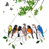 Creative Multicolor Birds On A Wire High Stained Ornament Decor Bird Series Alloy Hanging Ornaments Pendant Home Decoration Gifts