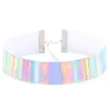 Laser weerspiegelen regenboog choker ketting kragen sexy vrouwen kettingen mode-sieraden nek kettingen band