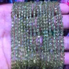 Hela 2strängar Naturliga Peridot 2x4mm Faceted Bean Coin Gem Sten Lösa pärlor för smycken DIY 15.5 "/ String