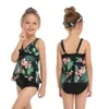 214 Year Two Piece Kids Girls Tankini Swimsuit Child Badkläder Set Tops With Bottom Swimming Suit Childrens Bathing Suit3090893