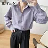 Femmes Blouses Tops Élégant Solide Poches Casual Bureau Dames Chemises Lâche Mode Coréenne Blusas Mujer Vêtements 210506
