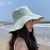 Outdoor hoeden Panama Cap Men Women Summer Beach Holiday Sun Hat Dubbelzijdig Wear Little Borduurwerkvisser