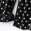 High-end triacetate wide-leg pant's plus size spring and summer Korean fashion polka dot printing casual 210915