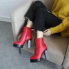 Moda buty kobieta platforma buty wiosna jesień kostki buty dla kobiet najwyższej jakości wysokie obcasy buty duży rozmiar 34-43 N267 Y0914