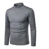 Hommes chandails automne mode pull demi col roulé couleur unie décontracté hommes Slim Fit col montant haut marque pulls tricotés