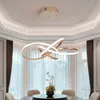 60 cm Chrome / placcato oro moderno lampade a lampadario per sala da pranzo camera da letto cucina nordica hanglamp LED lampadario lampadario home decor ac110v-220V