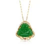 Anhänger Halsketten Exquisite Smaragd Imitation Jade Lächelnder Maitreya Buddha Schutz für Frauen Mädchen Glück Schmuck Geburtstagsgeschenk232V