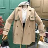 Women's Trench Coats Women's 2022 Autumn Waist Thinner Heavy Industry Navy Collar Coat Jacket 0926