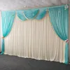Decorazione per feste Palcoscenico Curtian Tessuto morbido di seta di ghiaccio Sfondo di nozze Festoni con nappe Tenda drappeggiata per il compleanno