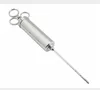 Injecteur de viande d'assaisonnement en acier inoxydable 2021 seringue de Marinade robuste de 2 Oz avec 2 aiguilles pour outils de seringue de BBQ