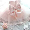 2021 Newborn Baptism Dress For Baby Girl White First Birthday Party Wear Cute Sleeveless Toddler Girl Christening Gown Clothes K716006307