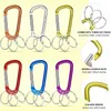 F Aventik 6 Kolor Aluminium D-Shape Carabiner Klamra Clip 6cm z 3 Kluczowe pierścienie 1 Nazwa znacznika Wielocelowy dla wędrówek 210609