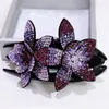 Hair Clips Barrettes Rhinestone Double Flower Clip Crystal Peals Combs Female Elegant Hairgrip Handmade Fashion Accessories8085768