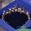 All-Match Purple Crystal Wedding Bridal Tiaras Hairband Headpiece Black Princess Pageant Crown Bridal Hair Accessories