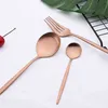 24 stks Gold Matte Dinnerware Bestek Set Rvs Stainware Diner Kniffe Fork Lepel Silverware Keuken Servies 210928