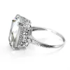 Szjinao Real 925 Sterling Women Pierścionki VVS Clear Diamond Ring Duży Prostokąt Kształt Handmade Srebrny 925 Biżuteria Prezent ślubny