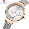 NAVIFORCE Watches Women Top Brand Luxury Steel Mesh Ladies Quartz Watch Beautiful Flower Charming Girl Clock Relogio Feminino 210517