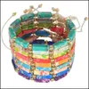Perlé, bijoux bracelet rétractable brins turquoise femmes cube couleur fantaisie agate bracelets tissés rétro vent goutte livraison 2021 Ainly
