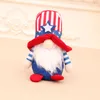 Söt Amerikansk Independence Day Sitting Doll Star Striped Faceless Dvärg Rudolph Plush Djur Dolls Kids Gift