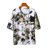 Witte v nek pullover t-shirt heren half mouwen print tees zomer t-shirt plus size Chinese stijl mannen top 5xl t-shirts